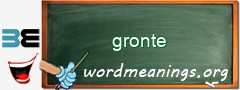 WordMeaning blackboard for gronte